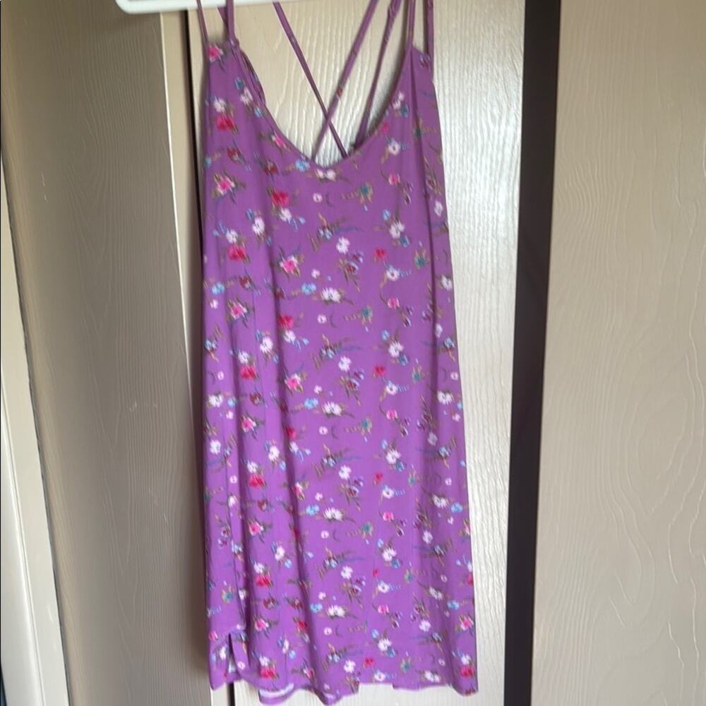 Xhilaration Purple Chemise with Cross-Back Straps